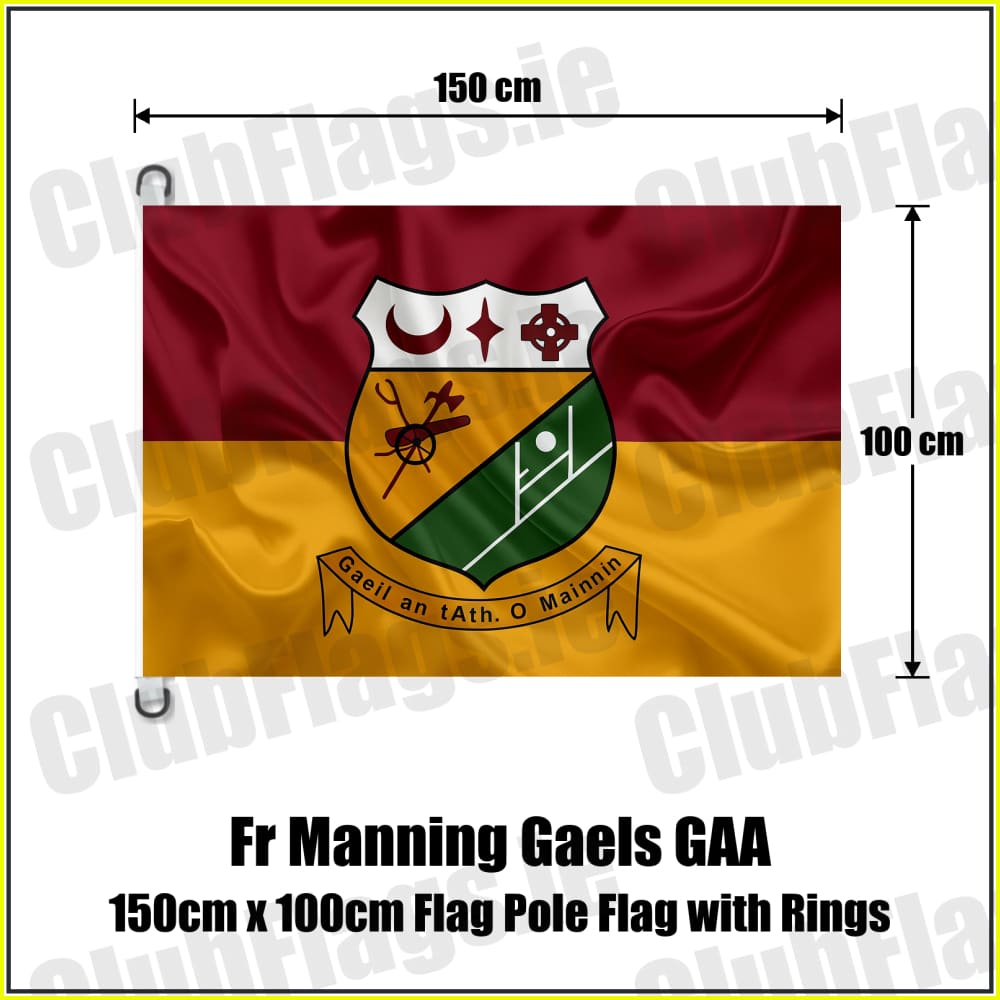 Fr Manning Gaels GAA 150cm x 100cm Flag Pole Flag with Rings - ClubFlags.ie