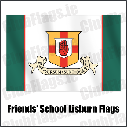 Friends’ School Lisburn Flags with the club crest and colours, Antrim Rugby - ClubFlags.ie