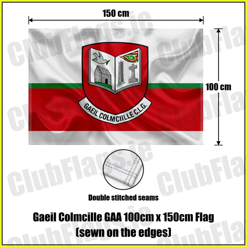 Gaeil Colmcille GAA 100cm x 150cm Flag (sewn on the edges) - ClubFlags.ie