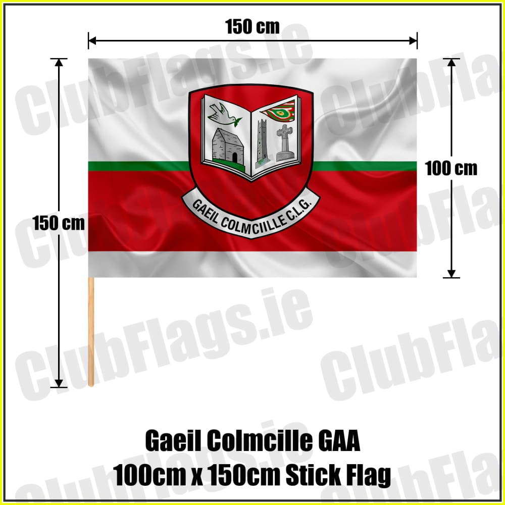Gaeil Colmcille GAA 100cm x 150cm Stick Flag - ClubFlags.ie