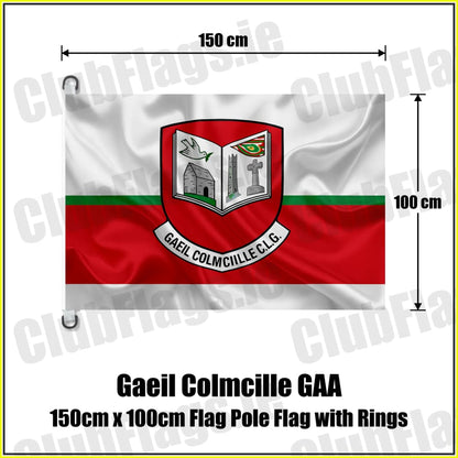 Gaeil Colmcille GAA 150cm x 100cm Flag Pole Flag with Rings - ClubFlags.ie