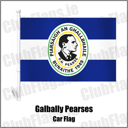 Galbally Pearses Car Flag with the club crest and colours, Tyrone GAA - ClubFlags.ie