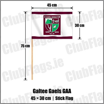 Galtee Gaels GAA 30cm x 45cm Stick Flag with the club crest and colours, Limerick GAA - ClubFlags.ie