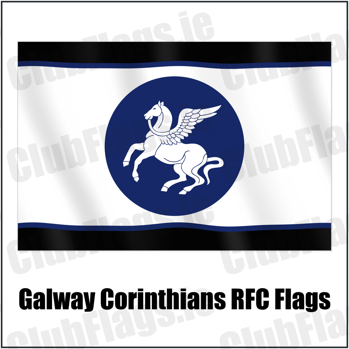 Galway Corinthians RFC Flags with the club crest and colours, Galway Rugby - ClubFlags.ie