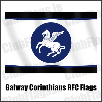 Galway Corinthians RFC Flags with the club crest and colours, Galway Rugby - ClubFlags.ie