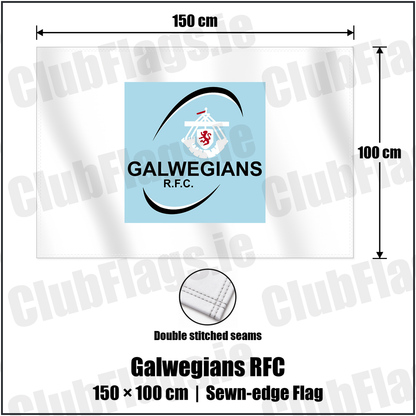 Galwegians RFC 100cm x 150cm Flag (sewn on the edges) with the club crest and colours, Galway Rugby - ClubFlags.ie