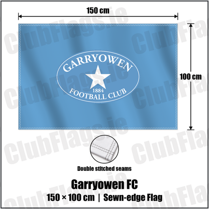 Garryowen FC 100cm x 150cm Flag (sewn on the edges) with the club crest and colours, Limerick Rugby - ClubFlags.ie