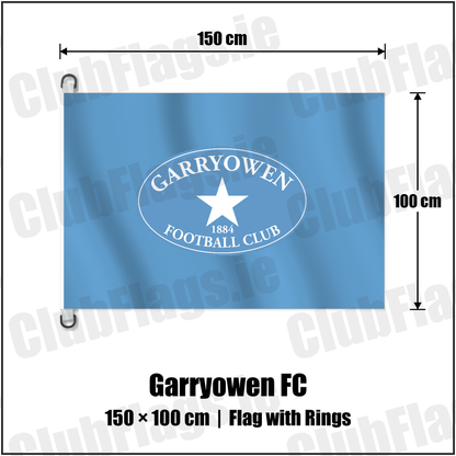 Garryowen FC 150cm x 100cm Flag Pole Flag with Rings with the club crest and colours, Limerick Rugby - ClubFlags.ie