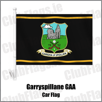 Garryspillane GAA Car Flag with the club crest and colours, Limerick GAA - ClubFlags.ie