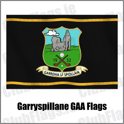 Garryspillane GAA Flags with the club crest and colours, Limerick GAA - ClubFlags.ie