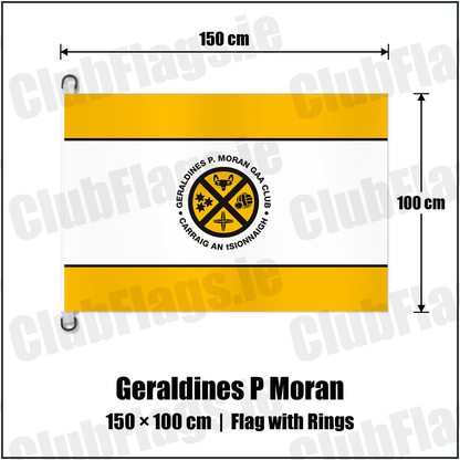 Geraldines P Moran 150cm x 100cm Flag Pole Flag with Rings with the club crest and colours, Dublin GAA - ClubFlags.ie