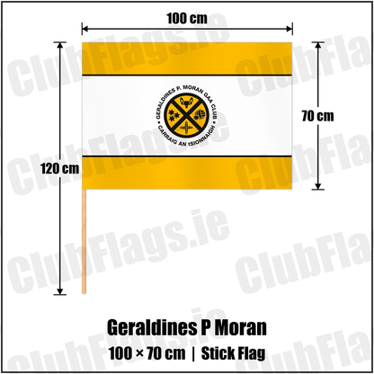 Geraldines P Moran 70cm x 100cm Stick Flag with the club crest and colours, Dublin GAA - ClubFlags.ie