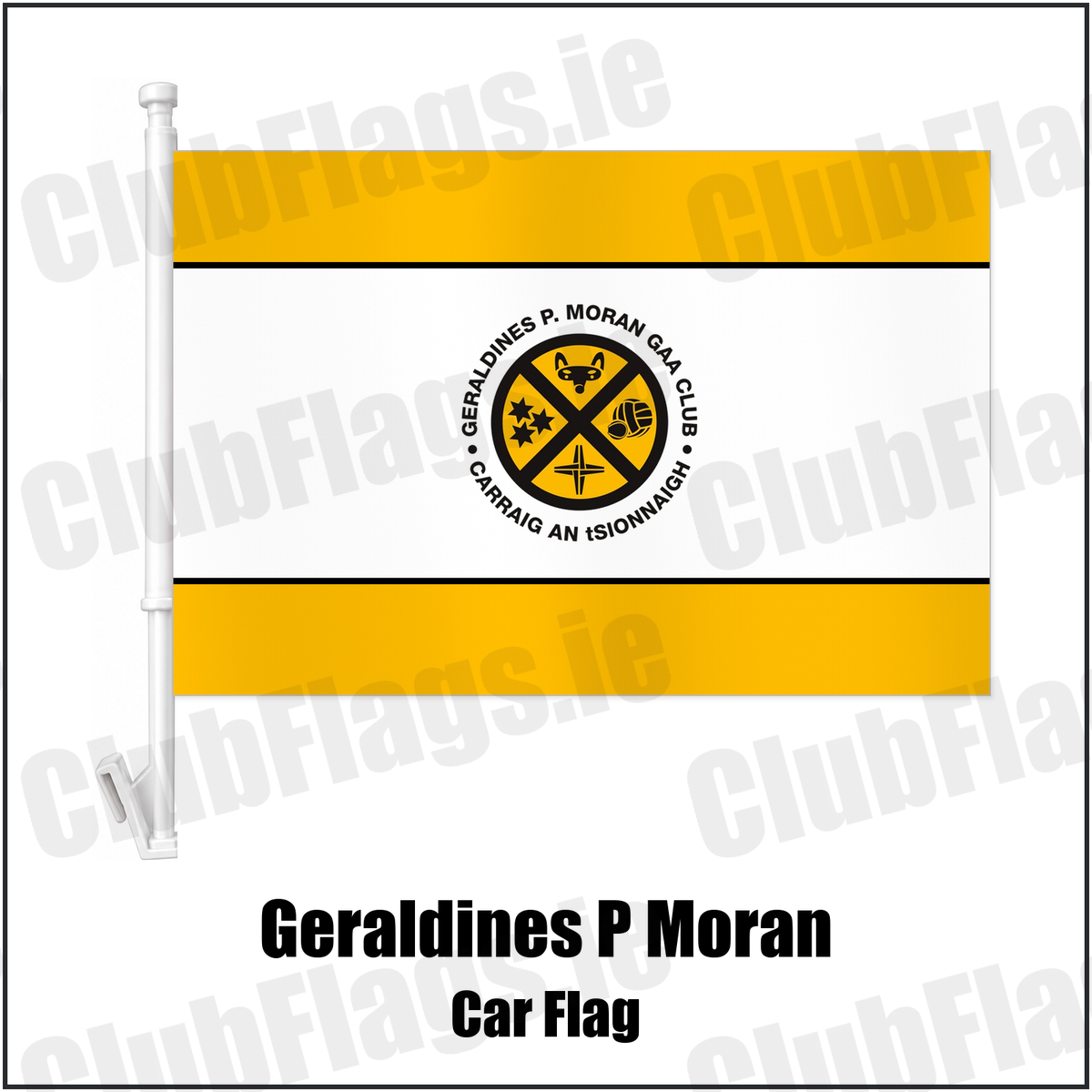 Geraldines P Moran Car Flag with the club crest and colours, Dublin GAA - ClubFlags.ie
