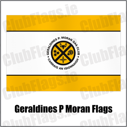 Geraldines P Moran Flags with the club crest and colours, Dublin GAA - ClubFlags.ie