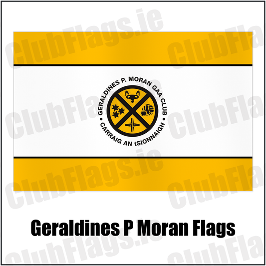 Geraldines P Moran Flags with the club crest and colours, Dublin GAA - ClubFlags.ie