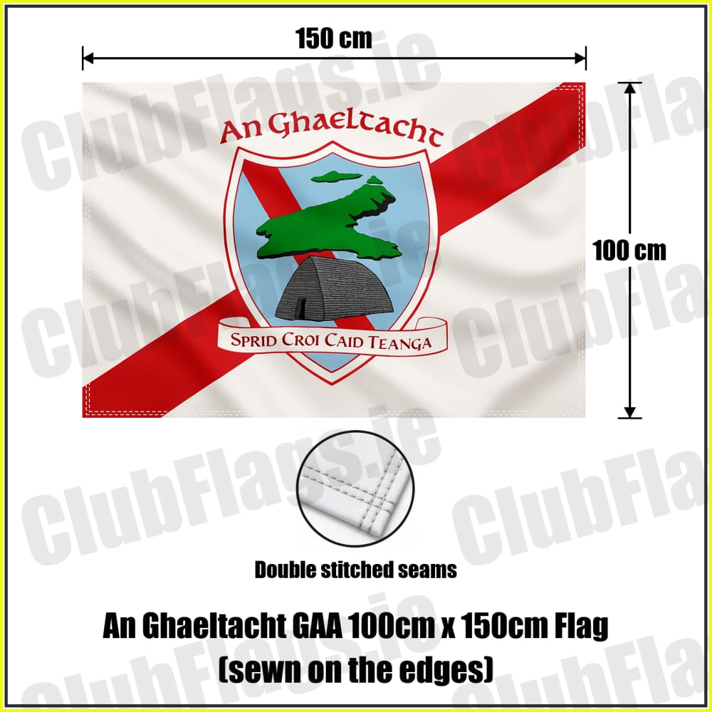 An Ghaeltacht GAA 100cm x 150cm Flag (sewn on the edges) - ClubFlags.ie