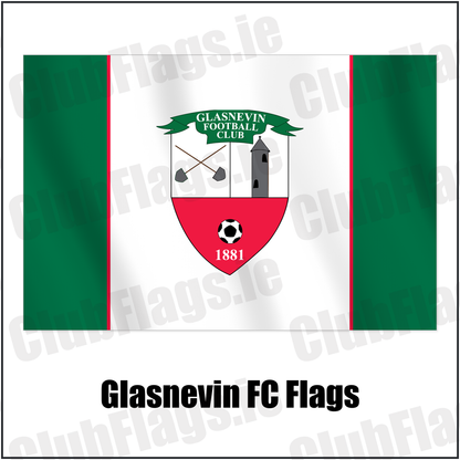 Glasnevin FC Flags with the club crest and colours, Dublin Football - ClubFlags.ie