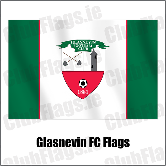 Glasnevin FC Flags with the club crest and colours, Dublin Football - ClubFlags.ie