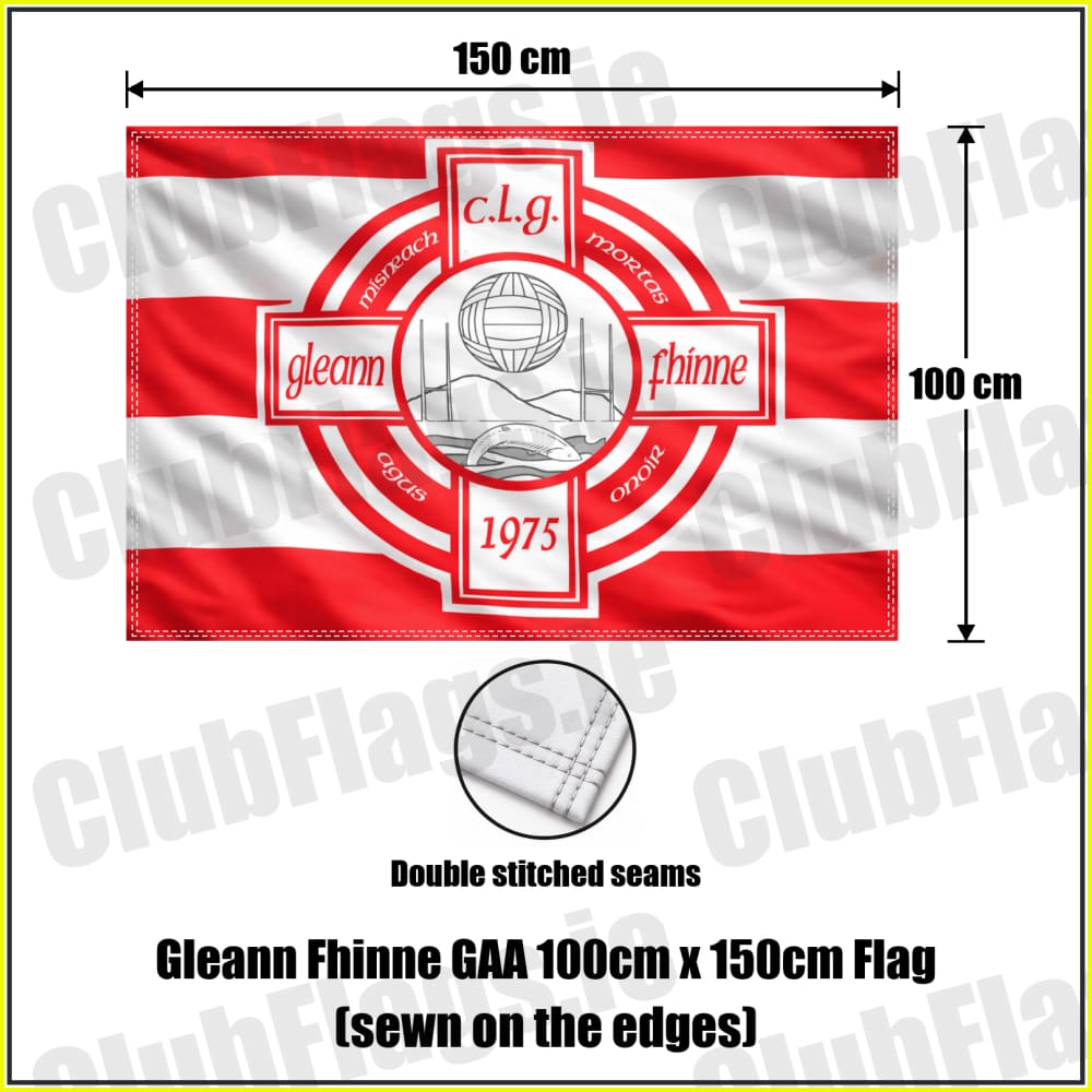 Gleann Fhinne GAA 100cm x 150cm Flag (sewn on the edges) - ClubFlags.ie