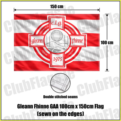 Gleann Fhinne GAA 100cm x 150cm Flag (sewn on the edges) - ClubFlags.ie