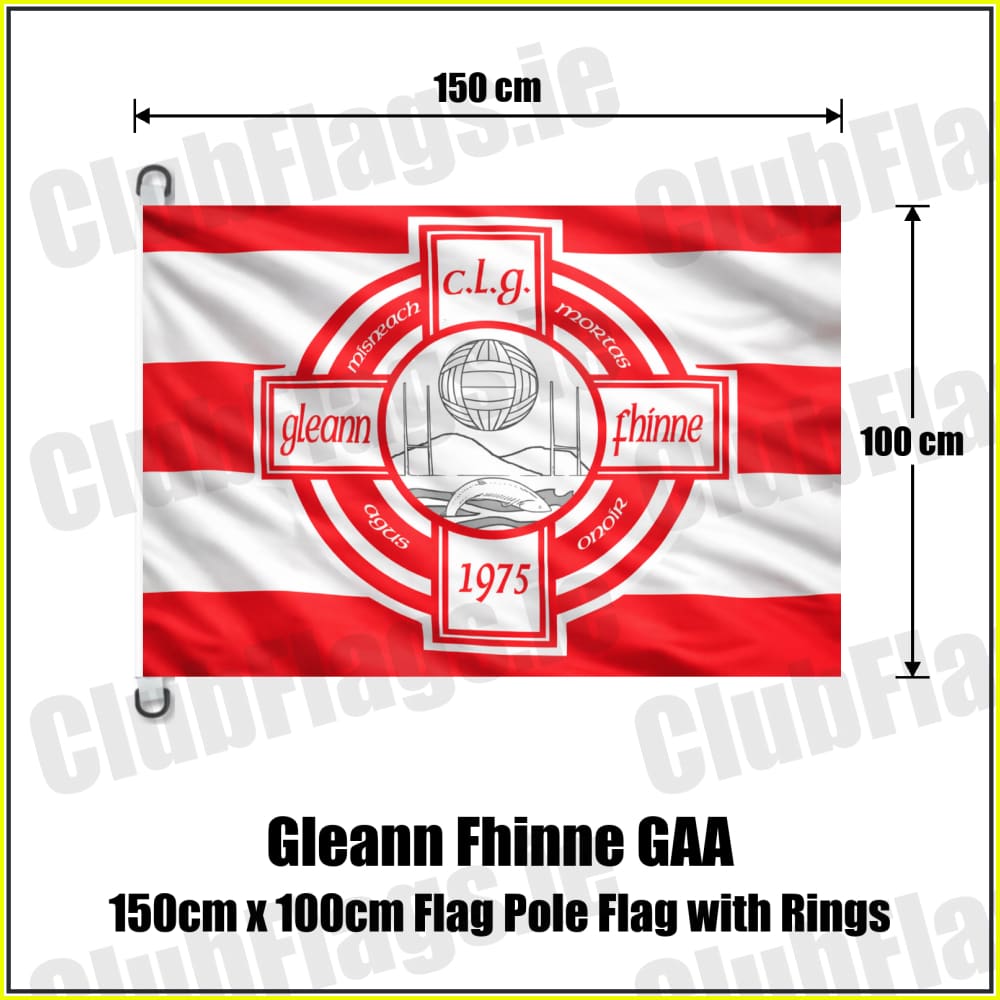 Gleann Fhinne GAA 150cm x 100cm Flag Pole Flag with Rings - ClubFlags.ie