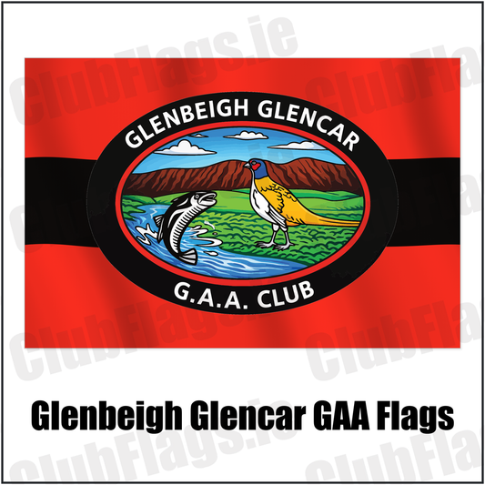 Glenbeigh Glencar GAA Flags with the verified club crest and colours, Kerry GAA - ClubFlags.ie