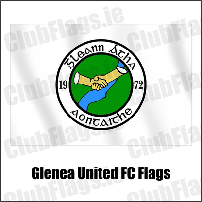 Glenea United FC Flags with the club crest and colours, Donegal Football - ClubFlags.ie