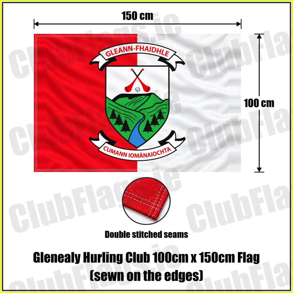 Glenealy Hurling Club 100cm x 150cm Flag (sewn on the edges) - ClubFlags.ie