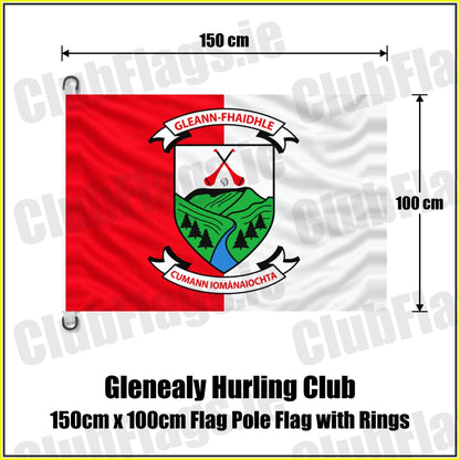 Glenealy Hurling Club 150cm x 100cm Flag Pole Flag with Rings - ClubFlags.ie