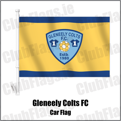 Gleneely Colts FC Car Flag with the club crest and colours, Donegal Football - ClubFlags.ie
