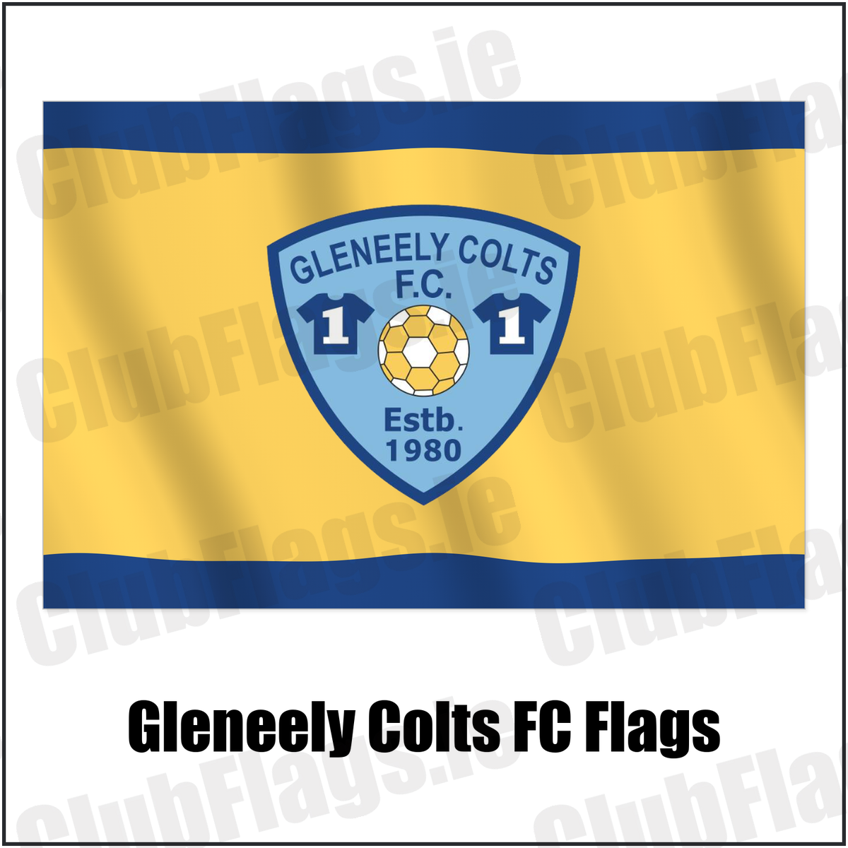 Gleneely Colts FC Flags with the club crest and colours, Donegal Football - ClubFlags.ie