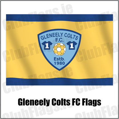 Gleneely Colts FC Flags with the club crest and colours, Donegal Football - ClubFlags.ie