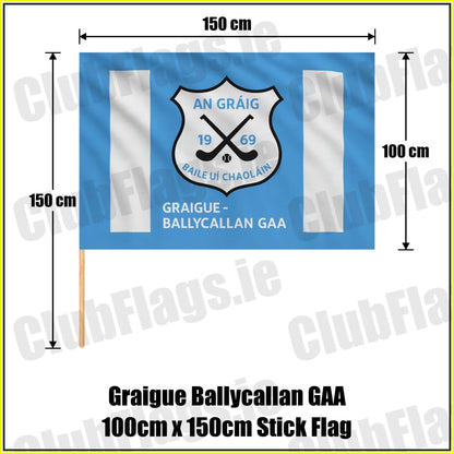 Graigue Ballycallan GAA 100cm x 150cm Stick Flag - ClubFlags.ie
