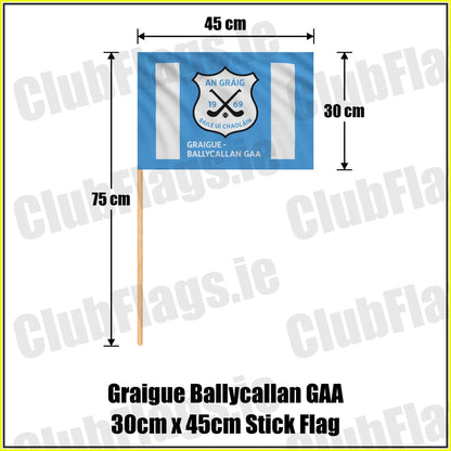 Graigue Ballycallan GAA 30cm x 45cm Stick Flag - ClubFlags.ie
