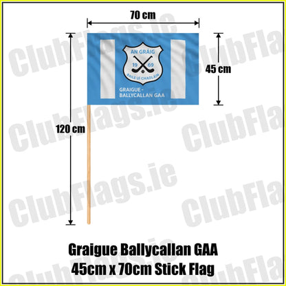 Graigue Ballycallan GAA 45cm x 70cm Stick Flag - ClubFlags.ie