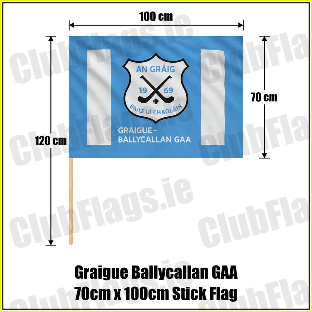 Graigue Ballycallan GAA 70cm x 100cm Stick Flag - ClubFlags.ie
