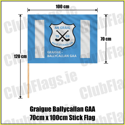 Graigue Ballycallan GAA 70cm x 100cm Stick Flag - ClubFlags.ie