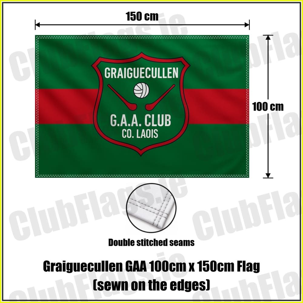 Graiguecullen GAA 100cm x 150cm Flag (sewn on the edges) - ClubFlags.ie