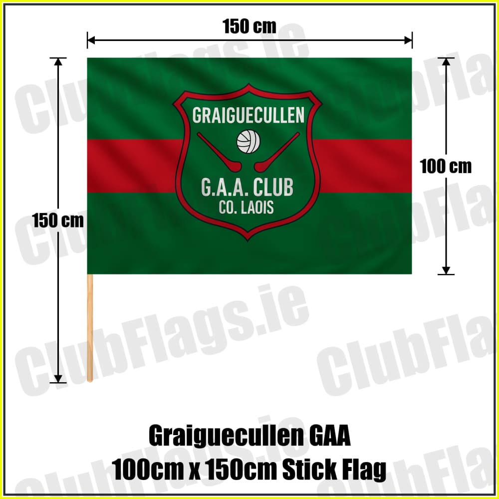 Graiguecullen GAA 100cm x 150cm Stick Flag - ClubFlags.ie