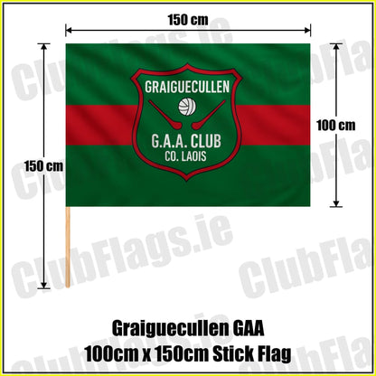 Graiguecullen GAA 100cm x 150cm Stick Flag - ClubFlags.ie