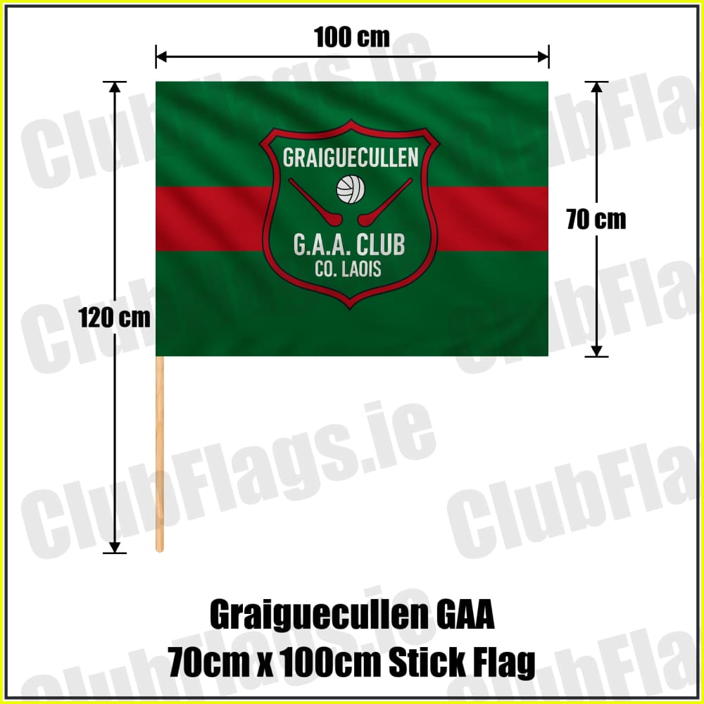 Graiguecullen GAA 70cm x 100cm Stick Flag - ClubFlags.ie