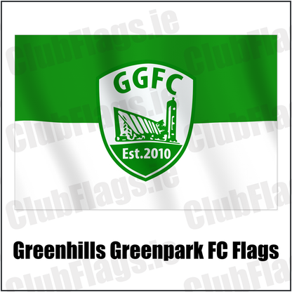 Greenhills Greenpark FC Flags with the verified club crest and colours, Dublin Football - ClubFlags.ie