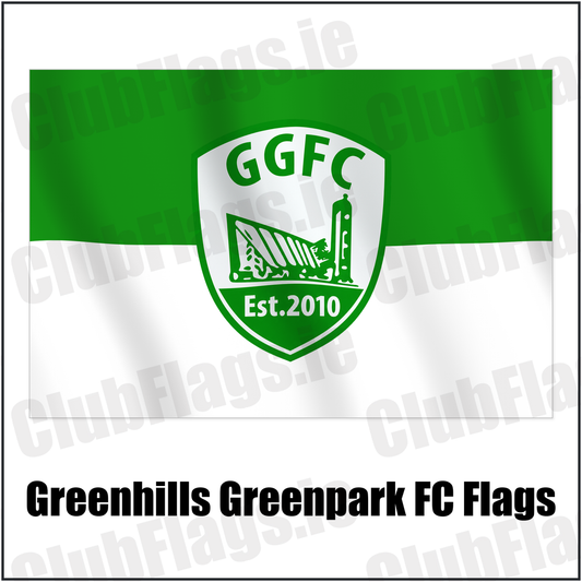 Greenhills Greenpark FC Flags with the verified club crest and colours, Dublin Football - ClubFlags.ie