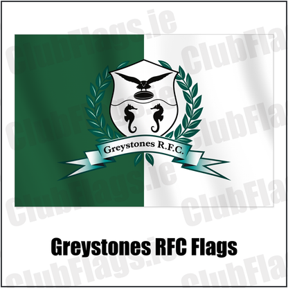Greystones RFC Flags with the verified club crest and colours, Wicklow Rugby - ClubFlags.ie