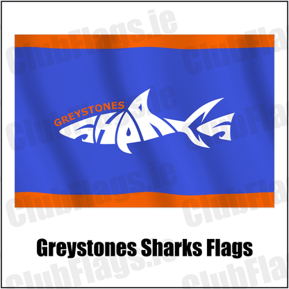 Greystones Sharks Flags with the club crest and colours, Wicklow Basketball - ClubFlags.ie