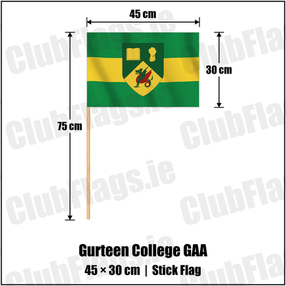 Gurteen College GAA 30cm x 45cm Stick Flag with the club crest and colours, Tipperary GAA - ClubFlags.ie