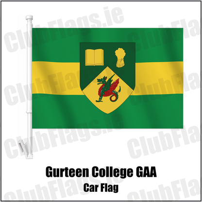 Gurteen College GAA Car Flag with the club crest and colours, Tipperary GAA - ClubFlags.ie