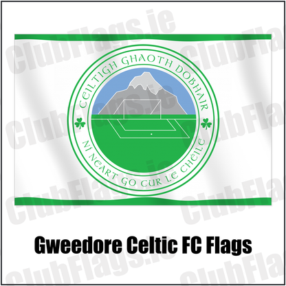Gweedore Celtic FC Flags with the club crest and colours, Donegal Football - ClubFlags.ie