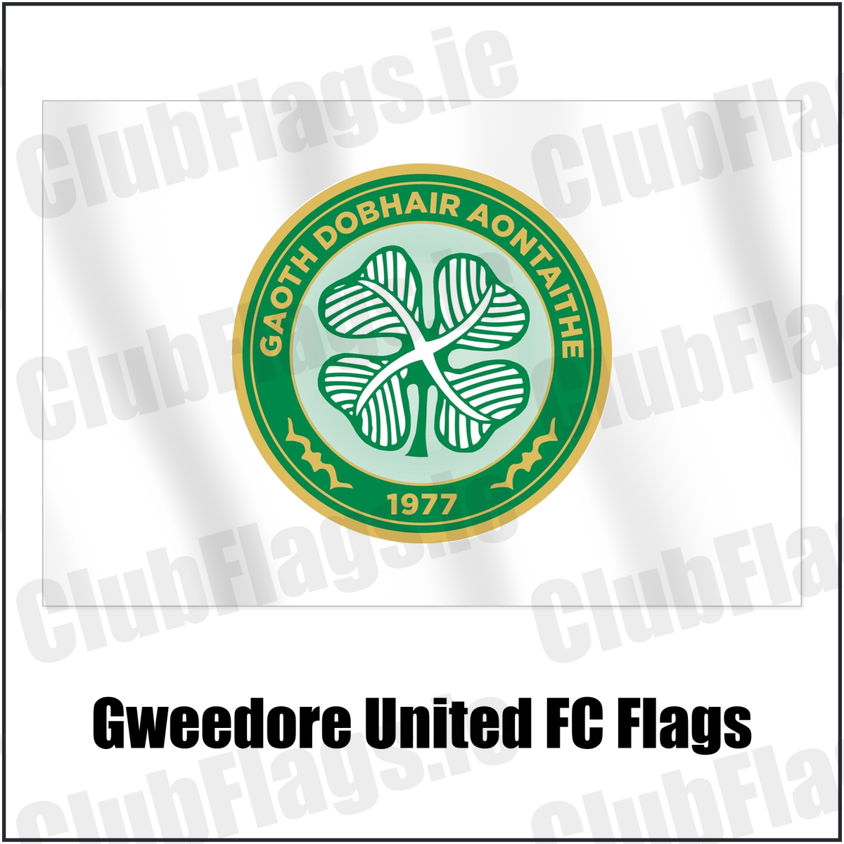 Gweedore United FC Flags with the club crest and colours, Donegal Football - ClubFlags.ie