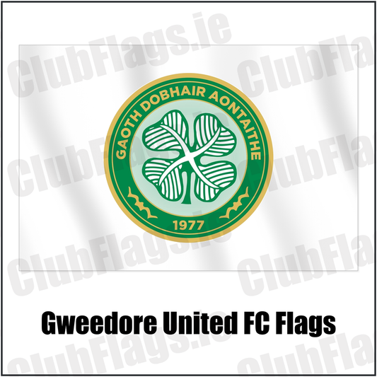 Gweedore United FC Flags with the club crest and colours, Donegal Football - ClubFlags.ie